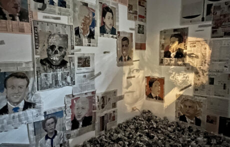 Wandzeitung_Ausschnitt_Überblendung_Mao und Marx_Xiaomin Liu_Kunst